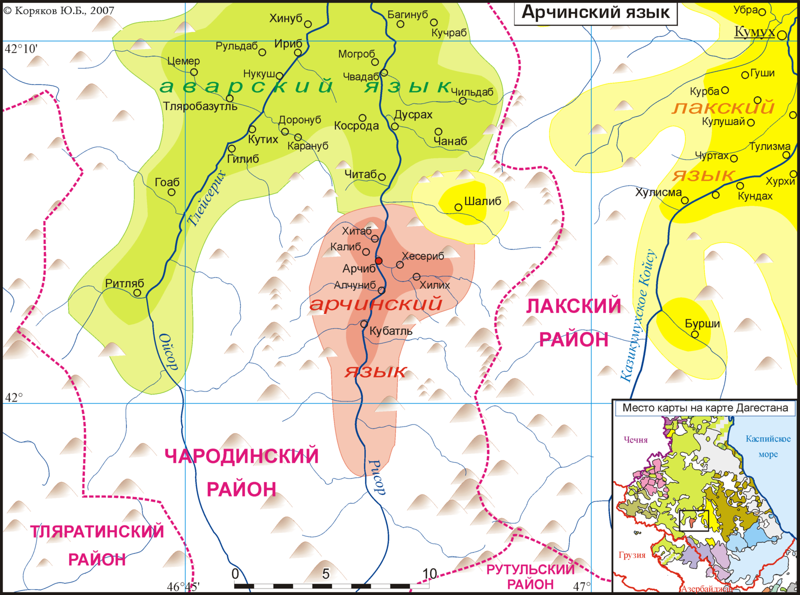 Чародинский район карта