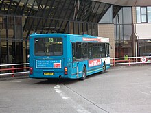 Rear of a Arriva North East Plaxton Prestige bodied DAF SB220 in Middlesbrough bus station in May 2009 Arriva bus 4027 DAF SB220 Plaxton Prestige R427 RPY in Middlesbrough bus station route 63 branding 5 May 2009.JPG