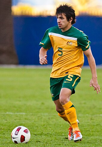 Australian Aziz Behich was the first player to appear internationally while contracted to Melbourne Heart. Aziz Behich.jpg