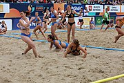 Deutsch: Beachhandball Europameisterschaften 2019 (Beach handball Euro); Tag 6: 7. Juli 2019 – Spiel um Platz Drei, Frauen, Kroatien-Niederlande 0:2 (14:23, 20:22) English: Beach handball Euro; Day 6: 7 July 2019 – Women's Bronze Medal Match – Croatia-Netherlands 0:2 (14:23, 20:22)