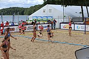 Deutsch: Beachhandball Europameisterschaften 2019 (Beach handball Euro); Tag 3: 4. Juli 2019 – Frauen, Platzierungsrunde Gruppe III, Schweiz-Nordmazedonien 2:0 (21:6, 23:20) English: Beach handball Euro; Day 3: 4 July 2019 – Women Consolation Round Group III – Switzerland-North Macedonia 2:0 (21:6, 23:20)