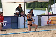 Deutsch: Beachhandball Europameisterschaften 2019 (Beach handball Euro); Tag 2: 3. Juli 2019 – Frauen, Vorrunde Gruppe D, Dänemark-Russland 2:0 (21:16, 18:12) English: Beach handball Euro; Day 2: 3 July 2019 – Women Preliminary Round Group D – Denmark-Russia 2:0 (21:16, 18:12)