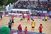 Deutsch: Beachhandball bei den Olympischen Jugendspielen 2018; Tag 5, 10. November 2018; Jungen, Hauptrunde - Thailand-Argentinien 2:1 English: Beach handball at the 2018 Summer Youth Olympics at 11 October 2018 – Boys Main Round – Thailand-Argentina 2:1