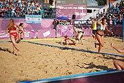 Deutsch: Beachhandball bei den Olympischen Jugendspielen 2018 in Buenos Aires; Tag 7, 13. Oktober 2018; Mädchen, Finale Argentinien-Croatien 2:0 English: Beach handball at the 2018 Summer Youth Olympics in Buenos Aires at 13 October 2018 – Girls Gold Medal Match – Argentina-Croatia 2:0 Español: Handball de playa en los Juegos Olimpicos de la Juventud Buenos Aires 2018 en 13 de octubre de 2018 – Partido por la medalla de oro femenino - Argentina-Croacia 2:0