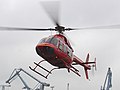Bell 407 at Hamburg / harbour temporary heliport, Germany