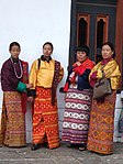 Bhutanese vrouwen op het festival