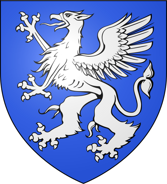 File:Blason d'azur au griffon d'argent.svg