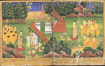 Scenes from the life of the Buddha in an 18th-century Burmese watercolour