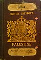 כריכת דרכון של נתין ארץ ישראלי מתקופת המנדט, שעליה כתוב "British Passport" ו"Palestine"