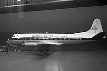 Die Viscount G-AODH der British United Airways am 30. Oktober 1961 auf dem Flughafen Tempelhof, kurz bevor sie am selben Tag in Frankfurt verunglückte