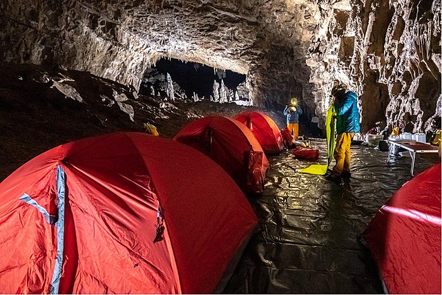 CAVES 2019: astronaut base camp in the cave interior