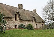 Die Cahire Breton-huis by Plougoumelen, Bretagne, Frankryk.
