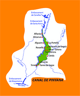 Comarca regada por el canal de Piñana