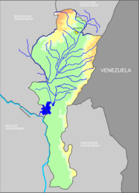 The Cesar River basin in the department of Cesar.