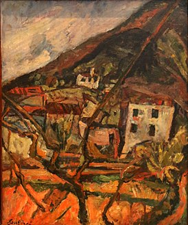 Chaïm Soutine, Vedere asupra satului Céret, în Roussillon.
