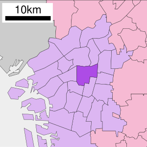 Lage des Bezirks Chūō in der Stadt Osaka