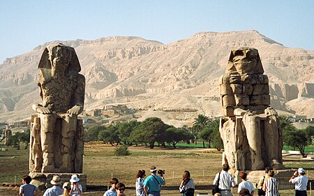 English: Colossi of Memnon / Polski: Kolosy Memnona