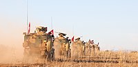 U.S. and Turkish soldiers conduct the first-ever combined joint patrol on November 1, 2018, outside Manbij, Syria Combined Joint U.S., Turkey Patrols.jpg