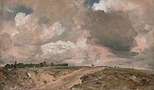 1822 painting by John Constable depicting the road across the heath. Constable - Road to the Spaniards, Hampstead, 1822, Cat. 858.jpg