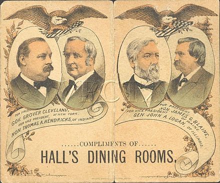 Dance card cover depicting the candidates