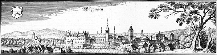 Göppingen im 17. Jahrhundert Kupferstich von Matthäus Merian