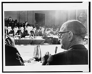 Dean Rusk before the Senate Foreign Relations Committee 1968.jpg