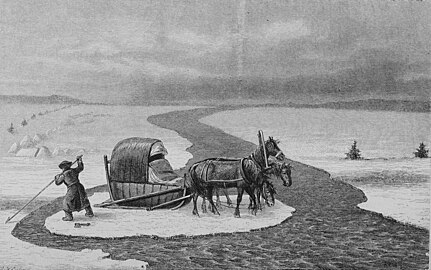 1881 год: Трещина во льду на Байкале