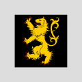 ECU EN BANNIERE «de sable au lion d'or armé et lampassé de gueules» (Belgique)