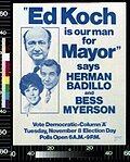 Thumbnail for File:Ed Koch is our man for Mayor, says Herman Badillo and Bess Myerson LCCN2017646528.jpg
