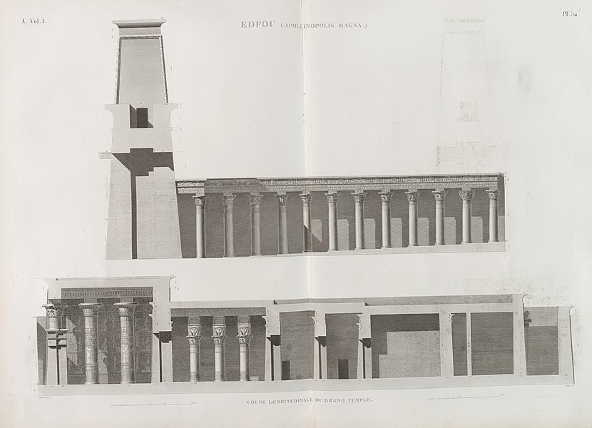 Pl.54 - Coupe longitudinale du Grand Temple