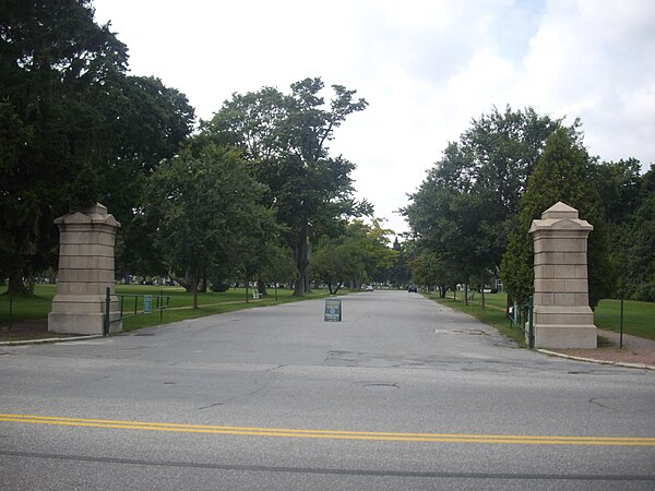 One of the entrances from Stevens Avenue