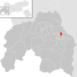 Lage der Gemeinde Faggen im Bezirk Landeck (anklickbare Karte)