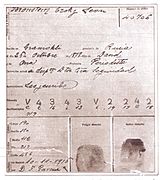 Trotsky's prison record in Cárcel Modelo, recto.