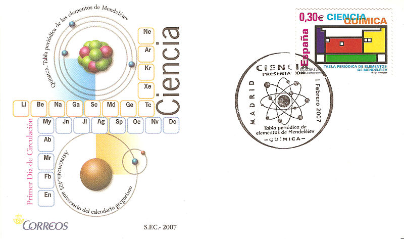 File:First Day Cover Mendeleev's periodic table.jpg