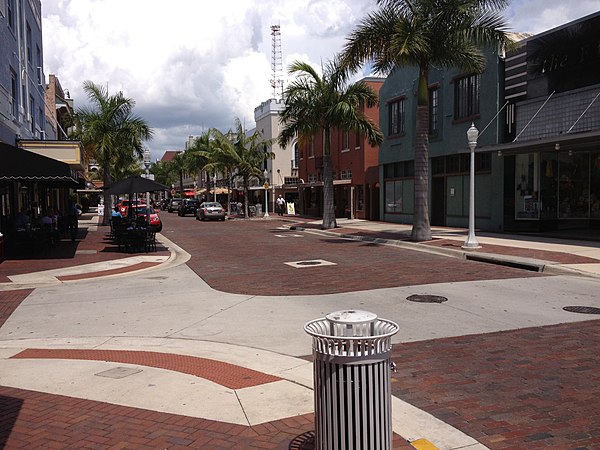 Former SR 80 through downtown Fort Myers on First Street.