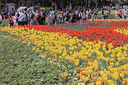 Floriade is held in Commonwealth Park every spring. It is the largest flower festival in the Southern Hemisphere, employing and encouraging environmental practises, including the use of green energy.[174]