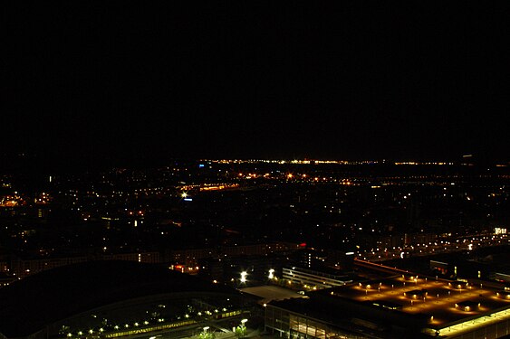 Frankfurt am Main, fair (foreground) and airport (background)