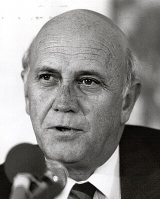 <span class="mw-page-title-main">F. W. de Klerk</span> Leader of South Africa from 1989 to 1994