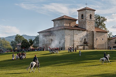 Basilica of Armentia. Reproduction of the battle of Gasteiz