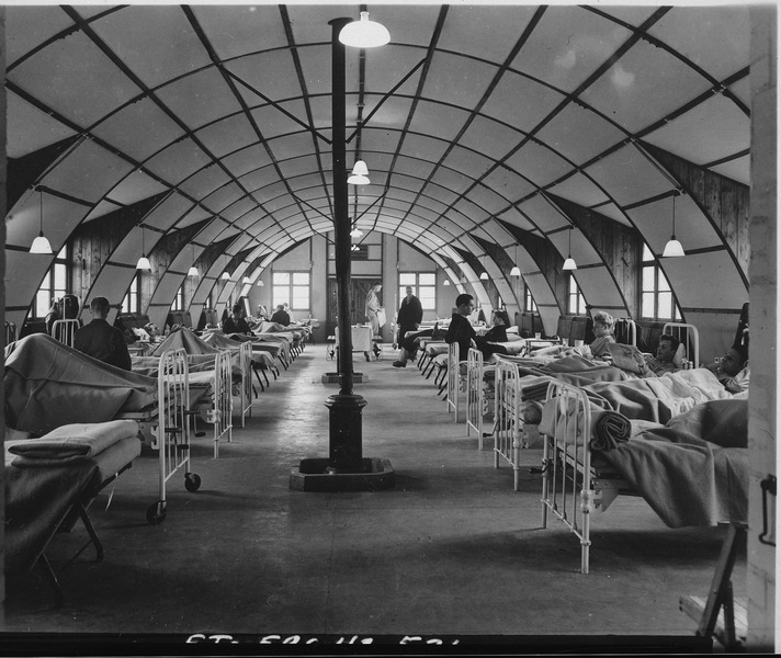 File:General view of a typical medical ward of the 2nd Evac. Hospital, Diddington, England. - NARA - 531496.tif