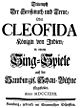 Georg Friedrich Händel - Poro - Cleofida - titelpagina van het libretto - Hamburg 1732.jpg