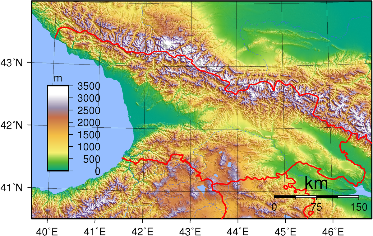 Topographical Map Of Georgia File:georgia Topography.png - Wikimedia Commons