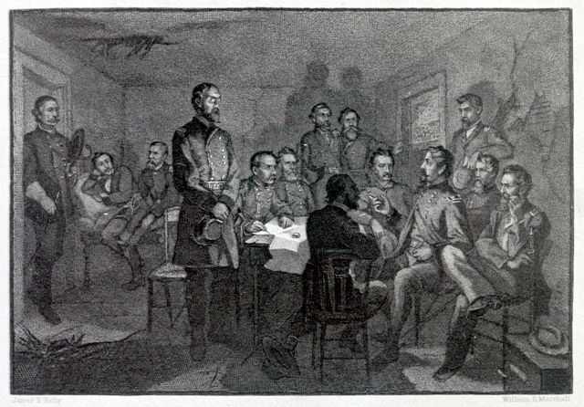 Engraving by James E. Kelly of Meade and the Council of War - July 2, 1863