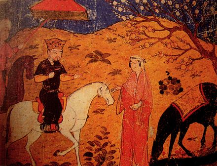 Ghazan on his horse. Rashid al-Din, Jāmiʿ al-Tawārīkh.