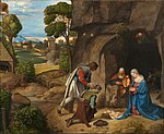 Giorgiones Herdarnas tillbedjan (1505–1510), National Gallery of Art.