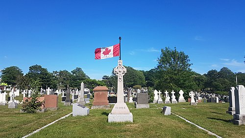 Grave site of Charles and Frances Tupper in St. John's Cemetery in Halifax