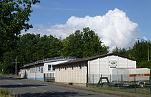 Die ehemalige Grenzkontrollstelle Gerblingerode als Teil des Grenzübergangs Duderstadt/Worbis, heute Standort einer länderübergreifenden DLRG