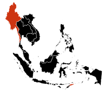 H1N1 in Southeast Asia
Deaths
Confirmed cases
Suspected cases
No reported cases H1N1 Southeast Asia map.svg