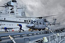 HAL Dhruv on board INS Vikrant during her sea trials HAL Dhruv onboard INS Vikrant (R11) during sea trials.jpg