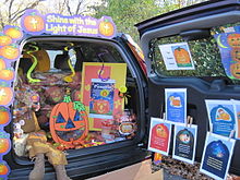 An automobile trunk at a trunk-or-treat event at St. John Lutheran Church and Early Learning Center in Darien, Illinois Halloween Trunk-or-Treat.jpg